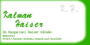 kalman haiser business card